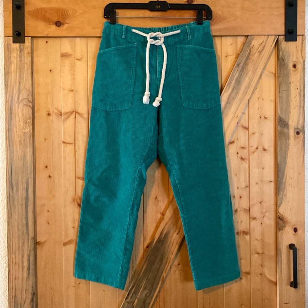 Kimchi Blue Teal Corduroy Tie Waist Pants